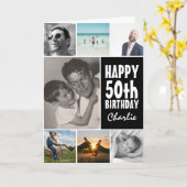 フォトパーソナライズされたコラージュハッピーバースデー任意の年齢 カード (黄色い花)