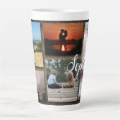 フォトパーソナライズされたコラージュ高ラテマグカップ カフェラテマグ (正面)