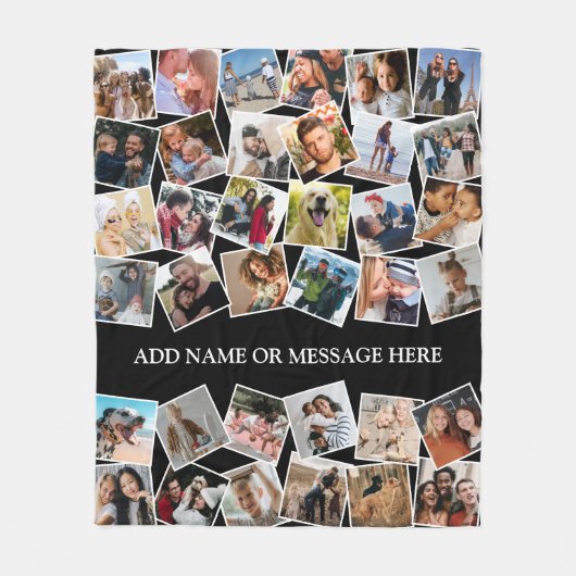 フォトパーソナライズされたコラージュ36写真 フリースブランケット (正面)