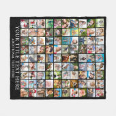 フォトパーソナライズされたコラージュ90平方写真 フリースブランケット (正面(横))