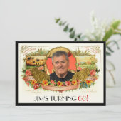 フォトパーソナライズされたシガーボックスラベルパーティー招待状 招待状 (スタンド正面)