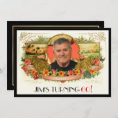 フォトパーソナライズされたシガーボックスラベルパーティー招待状 招待状 (正面/裏面)