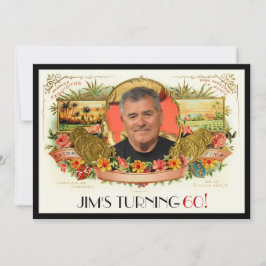 フォトパーソナライズされたシガーボックスラベルパーティー招待状 招待状