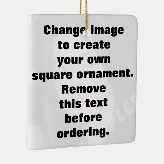 フォトパーソナライズされたスクエアオーナメント自分で作れ! セラミックオーナメント (右)