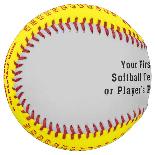 フォトパーソナライズされたソフトボール,すべてのプレーヤーの名前 ソフトボール (正面左)