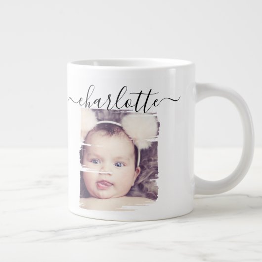 フォトパーソナライズされたタイポグラフィ ジャンボコーヒーマグカップ (右)