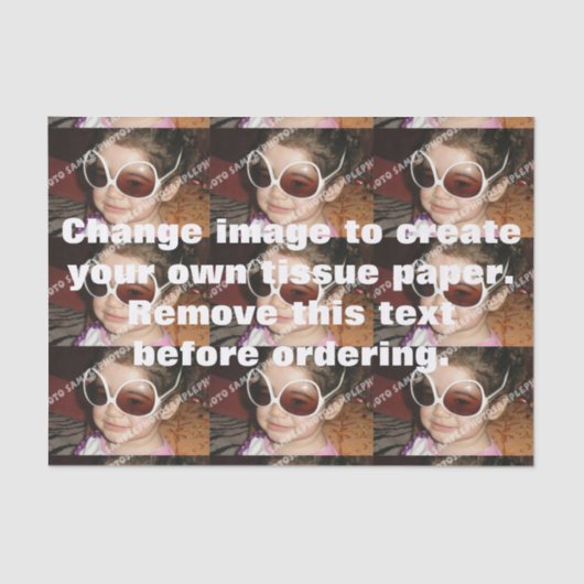 フォトパーソナライズされたティッシュペーパー。自分で作れ! 薄葉紙 (正面)