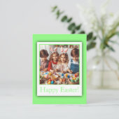 フォトパーソナライズされたハッピーイースターグエレガントリーン シーズンカード (スタンド正面)