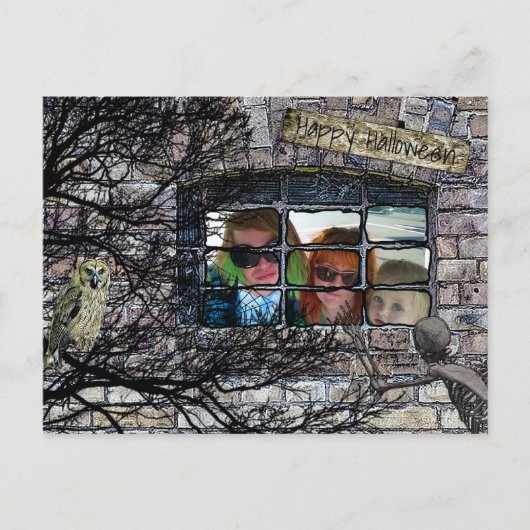 フォトパーソナライズされたハッピーハローウィン ポストカード (正面)