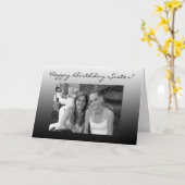 フォトパーソナライズされたハッピーバースデーシスター カード (黄色い花)