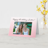 フォトパーソナライズされたハッピーバースデーシスター カード (黄色い花)