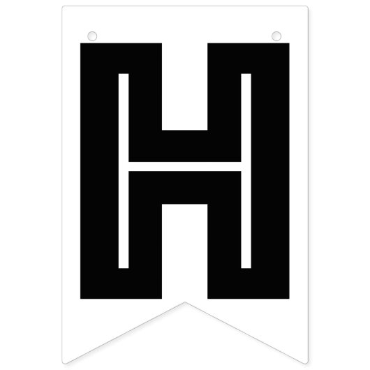 フォトパーソナライズされたハッピーバースデー白黒 バンティングフラッグ (第1の旗)