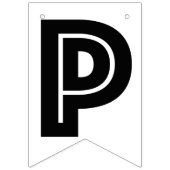 フォトパーソナライズされたハッピーバースデー白黒 バンティングフラッグ (第3の旗)