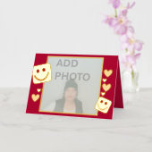 フォトパーソナライズされたハートスマイルゴールドフォイルカード 箔シーズンカード (蘭)