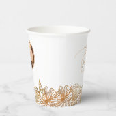 フォトパーソナライズされたバラ金ゴールドフラワーシック結婚ズ 紙コップ (右)
