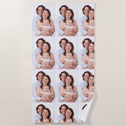 フォトパーソナライズされたビーチタオル ビーチタオル (正面)