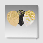 フォトパーソナライズされたブラックグリッタースウィート16誕生日 ゲストブック (裏面)