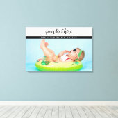 フォトパーソナライズされたベビーラブ&ネームメモリーズ キャンバスプリント (インサイチュ (ウッドフロア))