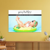 フォトパーソナライズされたベビーラブ&ネームメモリーズ キャンバスプリント (インサイチュ (リビング))