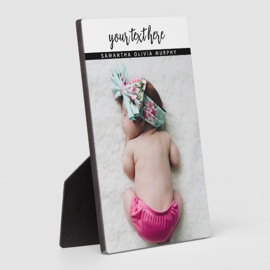 フォトパーソナライズされたベビーラブ&ネームメモリーズ フォトプラーク (側面)