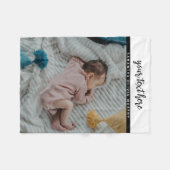 フォトパーソナライズされたベビーラブ&ネームメモリーズ フリースブランケット (正面(横))