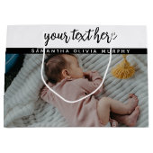 フォトパーソナライズされたベビーラブ&ネームメモリーズ ラージペーパーバッグ (正面)