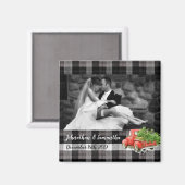 フォトパーソナライズされたマグネットクリスマストラックバッファロ格子状 マグネット (正面/裏面)