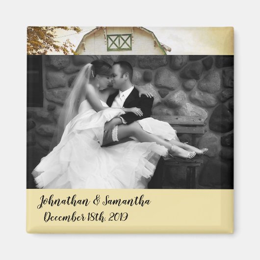 フォトパーソナライズされたマグネットサンセットバーンドカントリーラスト マグネット (正面)