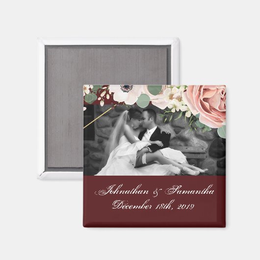 フォトパーソナライズされたマグネット幾何学的ガーデンワイン マグネット (正面/裏面)