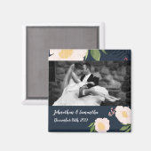 フォトパーソナライズされたマグネット白フローラ花オン マグネット (正面/裏面)