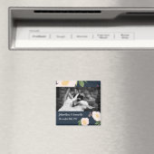 フォトパーソナライズされたマグネット白フローラ花オン マグネット (インサイチュ (食洗機))