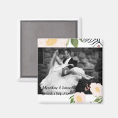 フォトパーソナライズされたマグネット白フローラ花オン マグネット (正面/裏面)