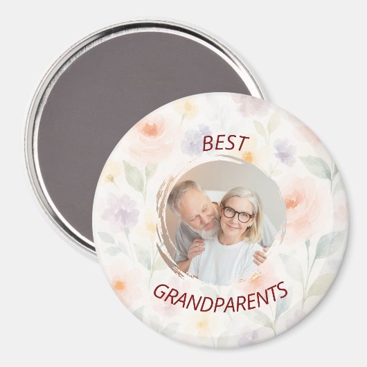 フォトパーソナライズされたマグネット | 最高の祖父母 マグネット (正面/裏面)