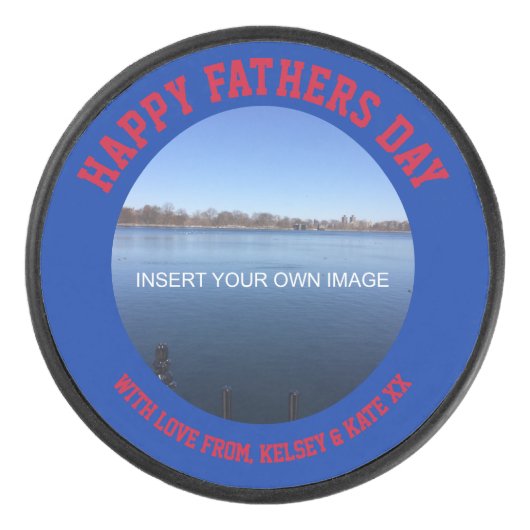 フォトパーソナライズされたメッセージホッケーパック アイスホッケーパック (正面)