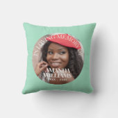 フォトパーソナライズされたメモリシンプルー造幣局 クッション (裏面)