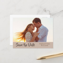 フォトパーソナライズされたモダンタイポグラフィ日付の保存 案内ポストカード