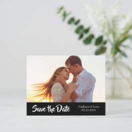 フォトパーソナライズされたモダンタイポグラフィ日付の保存 案内ポストカード