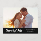 フォトパーソナライズされたモダンタイポグラフィ日付の保存 案内ポストカード (正面)