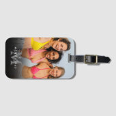 フォトパーソナライズされたモノグラム名バッグ ラゲッジタグ (正面横)