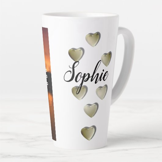 フォトパーソナライズされたラージラテマググ カフェラテマグ (右アングル)