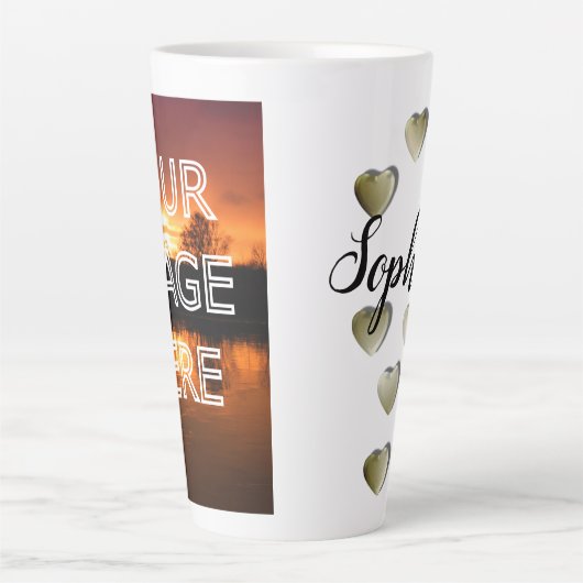 フォトパーソナライズされたラージラテマググ カフェラテマグ (正面)