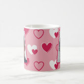 フォトパーソナライズされたレッドピンクハート コーヒーマグカップ (中央)