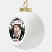 フォトパーソナライズされたレトロタイポグラフィバナーガーランド セラミックボールオーナメント (右)