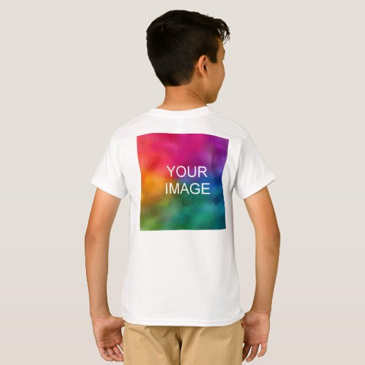 フォトパーソナライズされた文字の追加Double Sided Kids Boys Tシャツ (裏面フル)