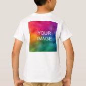 フォトパーソナライズされた文字の追加Double Sided Kids Boys Tシャツ (裏面)