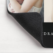 フォトパーソナライズされた白黒シンプル マウスパッド (コーナー)