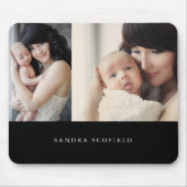 フォトパーソナライズされた白黒シンプル マウスパッド (正面)