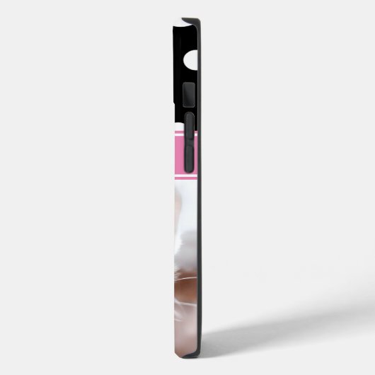 フォトパーソナライズされた白黒水玉模様 Case-Mate iPhoneケース (裏面 / 左)