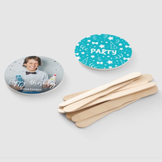 フォトパーソナライズされた誕生日ハンドファン ハンドファン (組立なし)