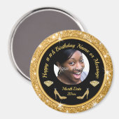 フォトパーソナライズされた誕生日マグネット、任意の年 マグネット (正面/裏面)